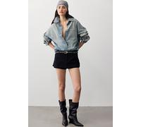 We The Free Gallivanting Vegan Suede Peekaboo Skort at Free People in Black, Size: 26 - female