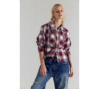 We The Free Georgia Plaid Embroidered Button Down at Free People in Ivory Combo, Size: Medium - female