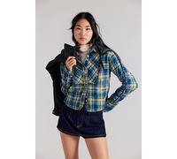 We The Free Georgia Plaid Embroidered Button Down at Free People in Navy Combo, Size: Medium - female