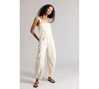 We The Free Good Luck Barrel Dungarees at Free People in Milk, Size: Large - female