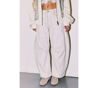 We The Free Good Luck Coated Barrel Jeans at Free People in White, Size: 33 - female