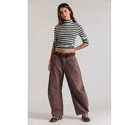 We The Free Good Luck Mid-Rise Barrel Jeans at Free People in Chocolate Mousse, Size: 31 - female