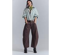 We The Free Good Luck Mid-Rise Barrel Jeans at Free People in Chocolate Mousse, Size: 33 - female