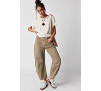 We The Free Good Luck Mid-Rise Barrel Jeans at Free People in Taupe, Size: 25 - female