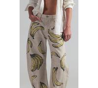 We The Free Good Luck Printed Barrel Jeans at Free People in Go Bananas, Size: 30 - female