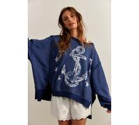 We The Free Graphic Camden Pullover at Free People in Anchor Combo, Size: Medium - female