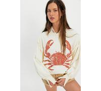 We The Free Graphic Camden Pullover at Free People in Crab Combo, Size: Small - female