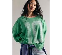 We The Free Graphic Camden Pullover at Free People in Green Combo, Size: Small - female
