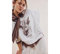 We The Free Graphic Camden Pullover at Free People in Highland Cow Combo, Size: Medium - female