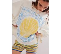 We The Free Graphic Camden Pullover at Free People in Sea Salt Combo, Size: Medium - female