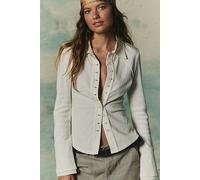 We The Free Happy Valley Button Down Shirt at Free People in Lucent White, Size: Large - female