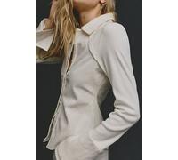 We The Free Happy Valley Button Down Shirt at Free People in Lucent White, Size: Small - female