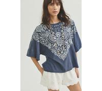 We The Free Heirloom Printed Tee at Free People in Navy Combo, Size: Large - female