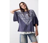 We The Free Heirloom Printed Tee at Free People in Navy Combo, Size: Medium - female