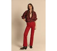 We The Free Hot Take Low-Rise Slim Flare Pants at Free People in Berry, Size: US 10 - female