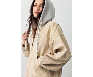 We The Free Iggy Hooded Denim Jacket at Free People in Ivory Coast, Size: Medium - female