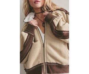 We The Free I'm Yours Turtle Zip-Up at Free People in Espresso Cream Combo, Size: Small - female
