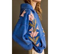 We The Free It's A Vibe Flowers Hoodie at Free People in Cobalt Blue Combo, Size: Medium - female