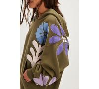 We The Free It's A Vibe Flowers Hoodie at Free People in Olive Combo, Size: Medium - female