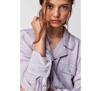 We The Free Izzy Cargo Double Cloth Buttondown at Free People in Twinkling Peri, Size: Small - female