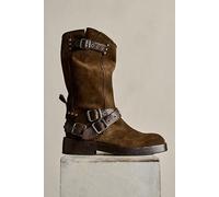 We The Free Janey Engineer Boots at Free People in Olive Suede, Size: US 8.5 - female