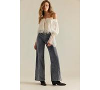 We The Free Libre Cord Wide-Leg Jeans at Free People in Mockingbird, Size: 31 - female