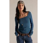 We The Free Lola Scoop-Neck Long Sleeve at Free People in Still Sea, Size: Large - female