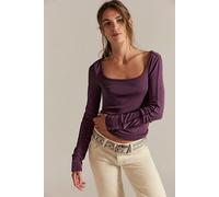 We The Free Lola Scoop-Neck Long Sleeve at Free People in Vintage Grape, Size: XL - female