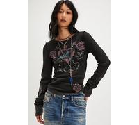 We The Free Lucky Locket Tee at Free People in Washed Black Combo, Size: Medium - female