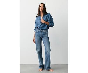 We The Free Luna Mid-Rise Straight Jeans at Free People in Give Me A Break, Size: 24 S - female