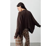 We The Free Mad About You Linen Cardi at Free People in Brown, Size: M/L - female