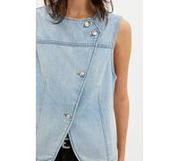 We The Free Maris Denim Vest Jacket at Free People in Love Letters, Size: Medium - female
