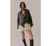 We The Free Mina Leather Jacket at Free People in Brown Bear, Size: Medium - female
