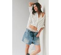 We The Free Moxie Barrel Shorts at Free People in Timeless Blue, Size: 24 - female