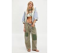 We The Free Moxie Pull-On Barrel Jeans at Free People in Army, Size: 33 S - female
