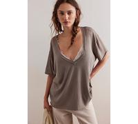 We The Free Nina V-Neck Tee at Free People in Fallen Rock, Size: XS - female