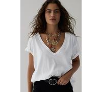 We The Free Nina V-Neck Tee at Free People in Ivory, Size: Medium - female