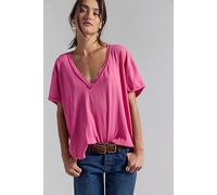 We The Free Nina V-Neck Tee at Free People in Pink Magic, Size: XL - female