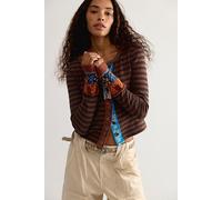 We The Free Noa Cardi at Free People in Chocolate Combo, Size: XS - female