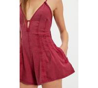 We The Free Nostalgia Ultra Lightweight Shortalls at Free People in Racing Red, Size: Large - female