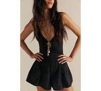 We The Free Nostalgia Ultra Lightweight Shortalls at Free People in Raven, Size: Large - female