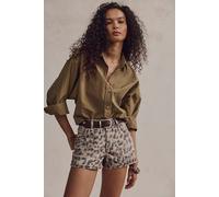 We The Free Now Or Never Printed Denim Shorts at Free People in Brown Sugar Combo, Size: 26 - female