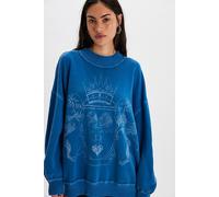 We The Free Palm Spring Turtleneck Graphic Pullover at Free People in Blue Combo Crest, Size: XL - female