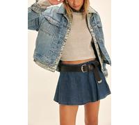 We The Free Paradise Found Denim Skort at Free People in Mid Indigo, Size: Medium - female