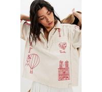 We The Free Paris Romance Embroidered Top at Free People in Ecru Combo, Size: Large - female