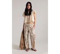 We The Free Park Ave Printed Pull-On Cargo Pants at Free People in Ivory Combo, Size: Medium - female