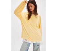 We The Free Perfect Oversized Long Sleeve Top at Free People in Golden Haze, Size: XS - female