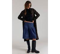 We The Free Peyton Pintuck Denim Midi Skirt at Free People in Cruise Control, Size: US 14 - female
