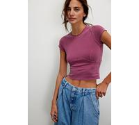 We The Free Protagonist Cropped Cap Sleeve Tee at Free People in Dry Rose, Size: XS - female