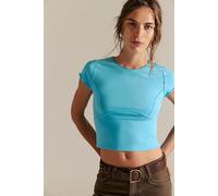 We The Free Protagonist Cropped Cap Sleeve Tee at Free People in Lucid Dream, Size: XL - female